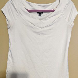 Ann Taylor short sleeve stretchy white top